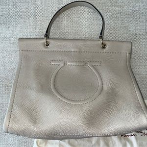 Salvatore Ferragamo Authentic Cross Body Bag Tote - Taupe
